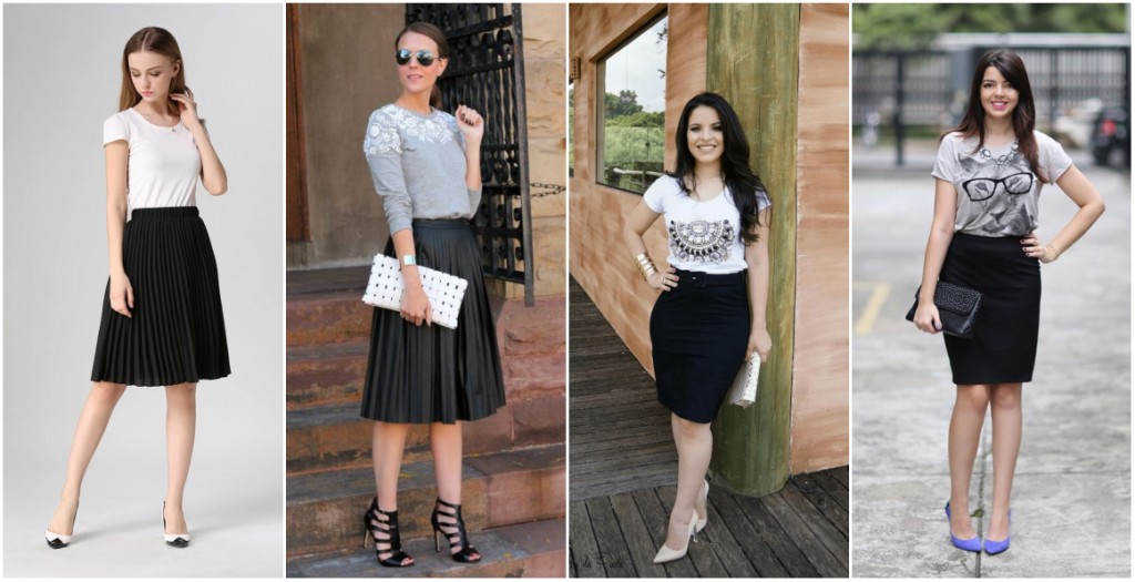 Looks de Trabalho com saia preta